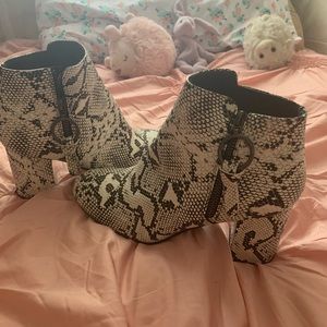 Faux snake skin boots worn once.
